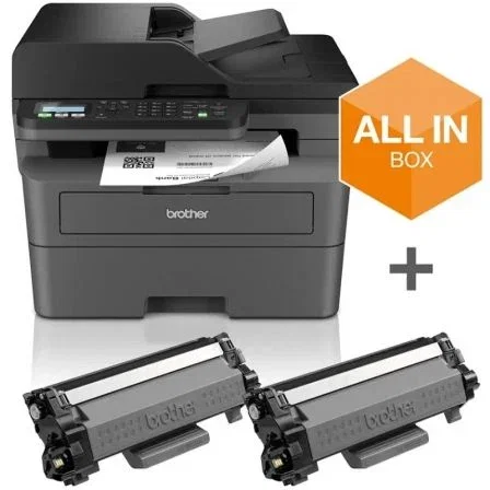 Brother MFC-L2827DWXL Multifunción Láser Monocromo con WiFi, Fax y Consumibles XL